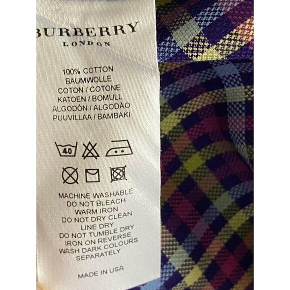 Burberry London Plaid Button Front Shirt Large - Picture 8 of 8